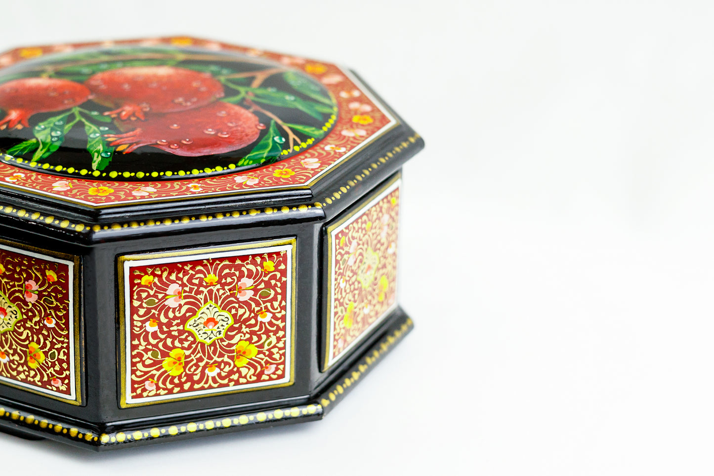 Pomegranate Painted Wooden Jewellery Box