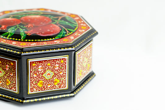 Wooden Jewellery Box With Pomegranate Painting