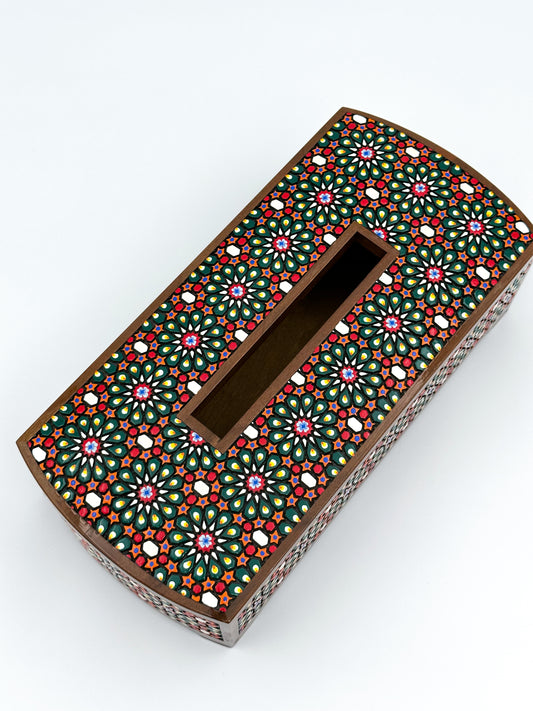 Floral Mosaic Elegance: Handcrafted Tissue Holder