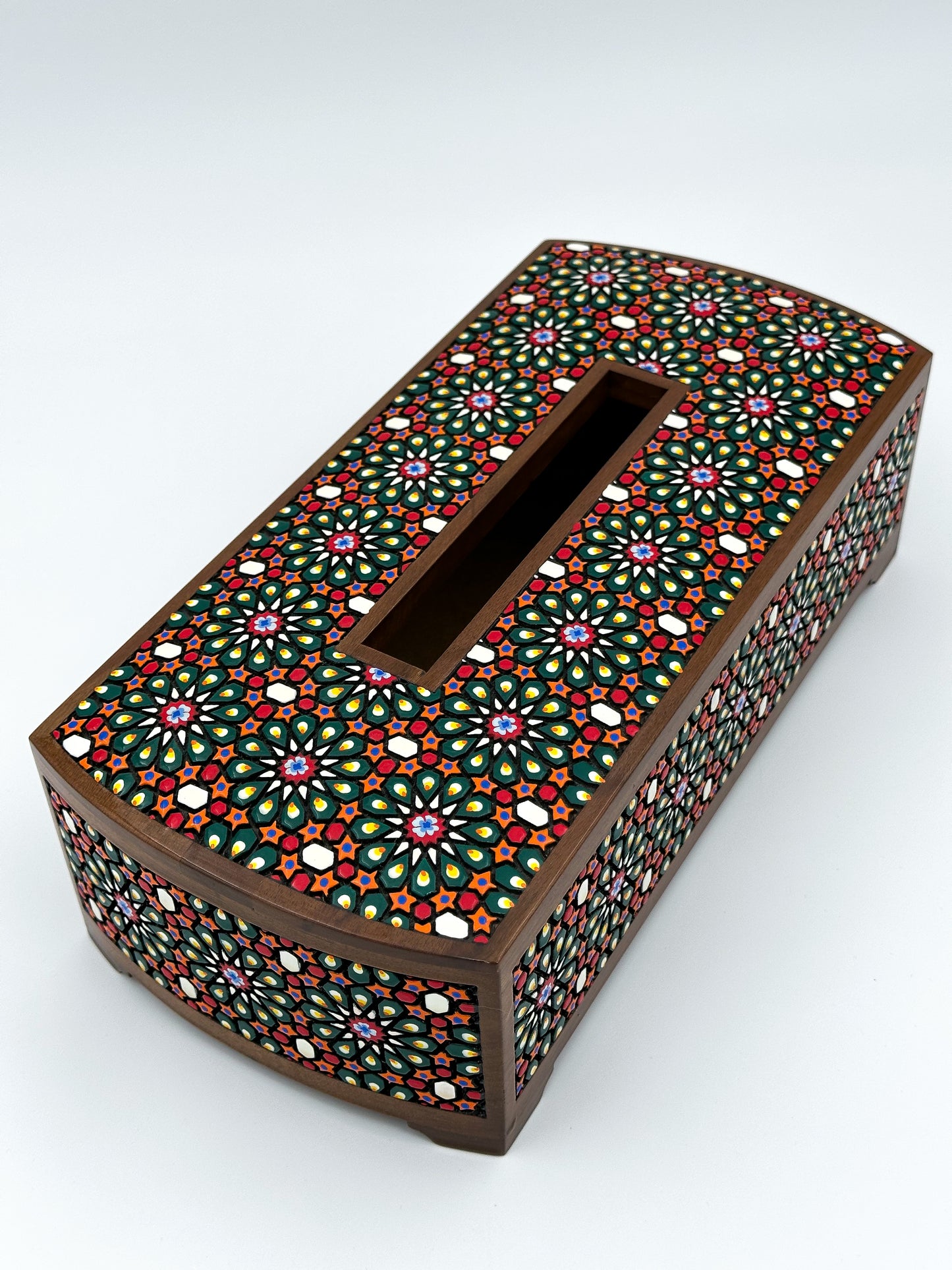 Floral Mosaic Elegance: Handcrafted Tissue Holder