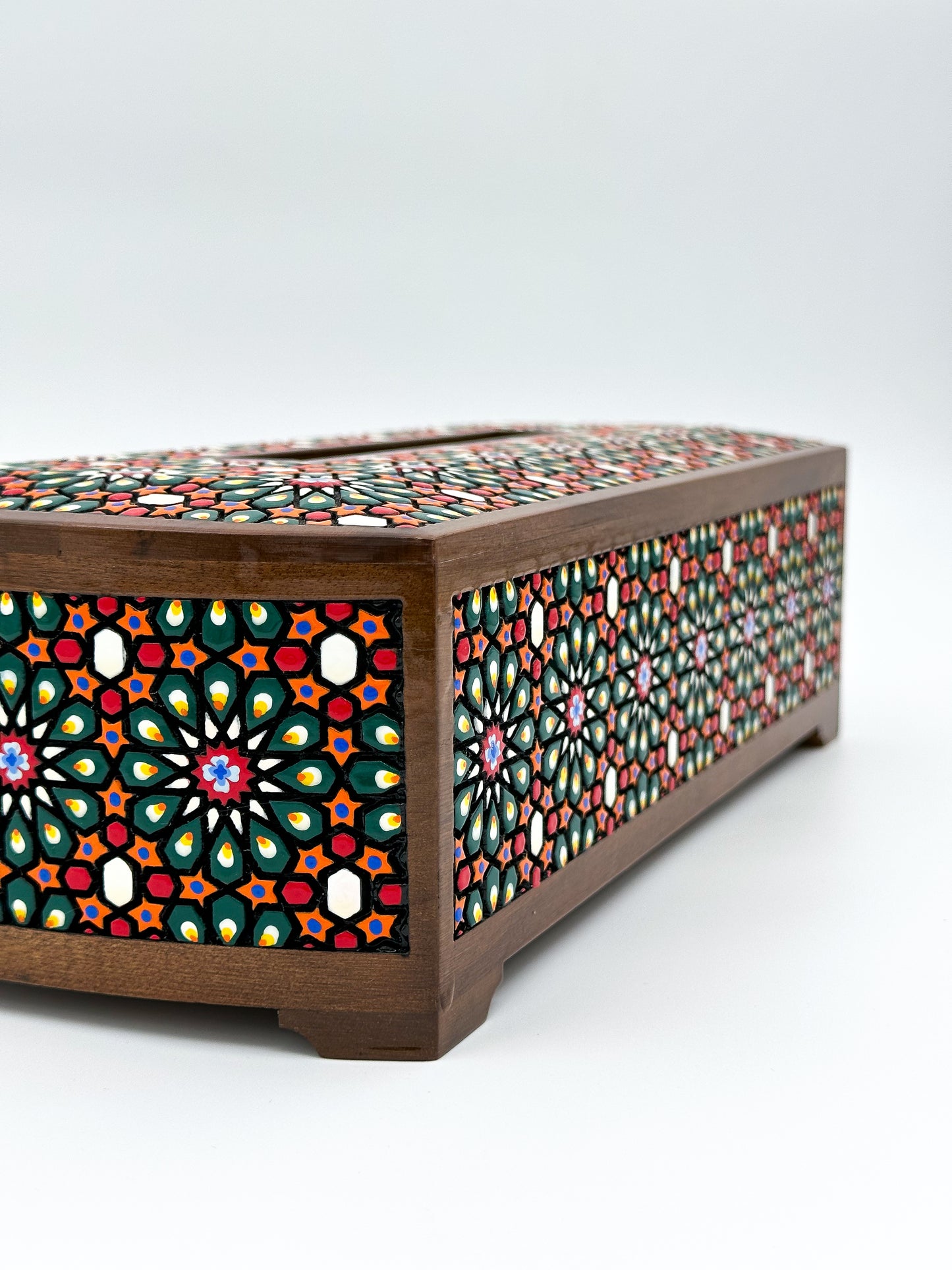 Floral Mosaic Elegance: Handcrafted Tissue Holder