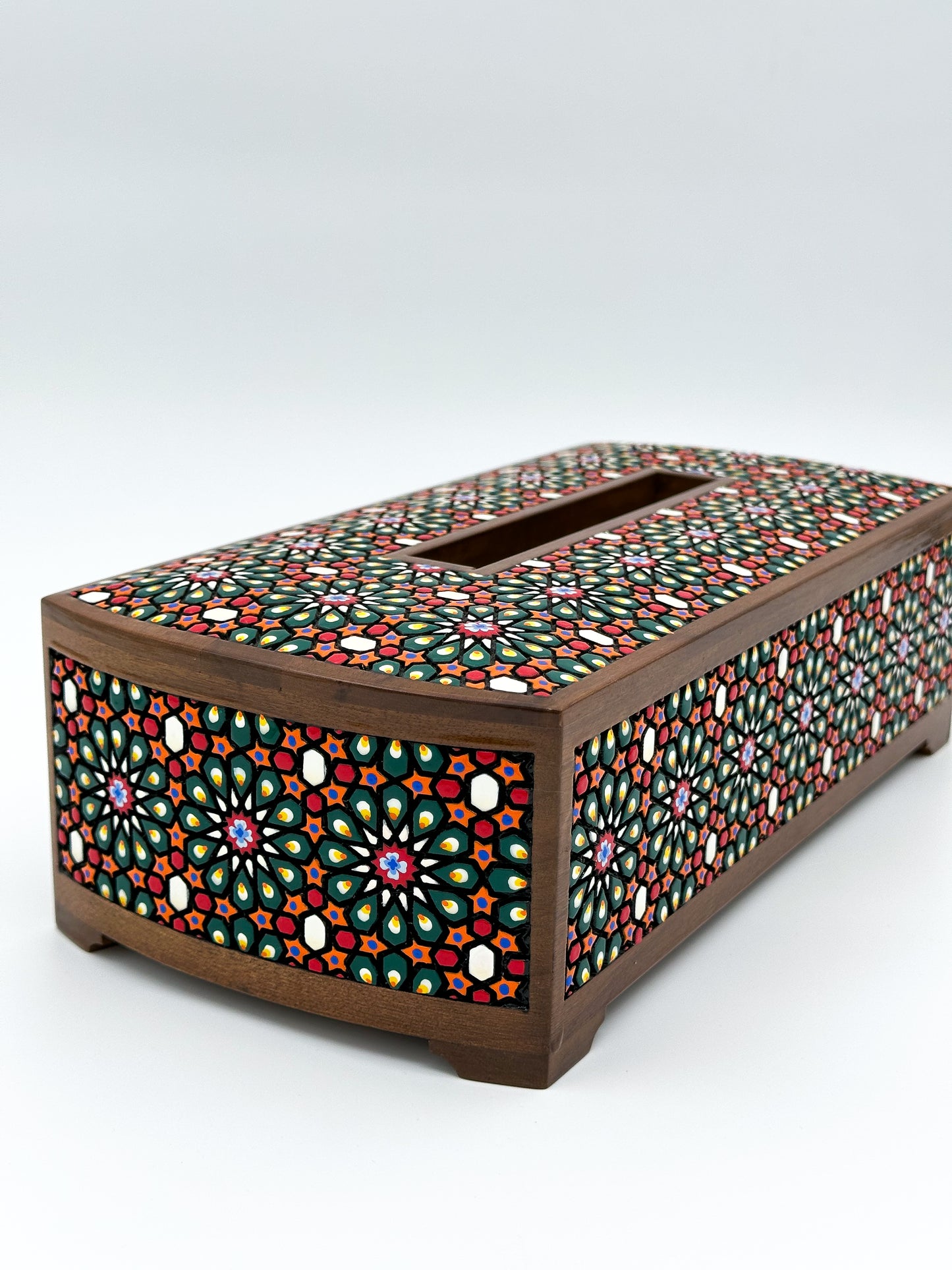Floral Mosaic Elegance: Handcrafted Tissue Holder
