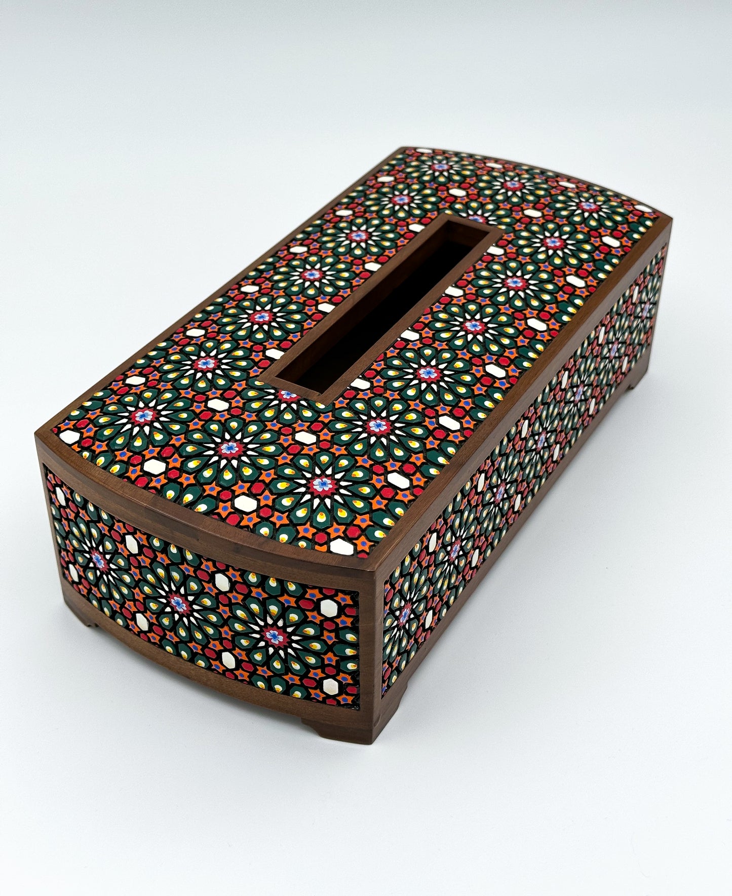 Floral Mosaic Elegance: Handcrafted Tissue Holder