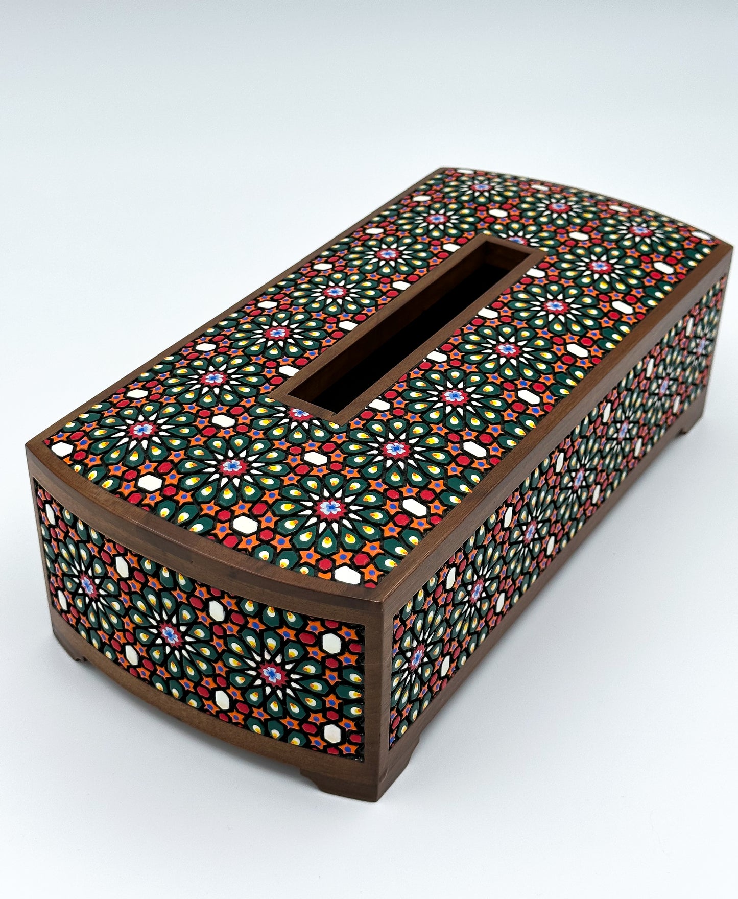 Floral Mosaic Elegance: Handcrafted Tissue Holder