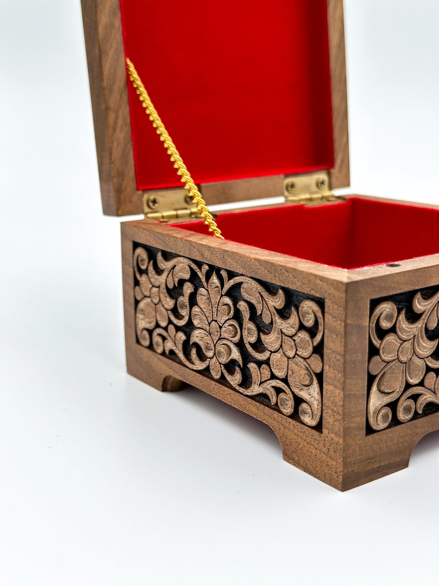 Carved Blossom Jewelry Box