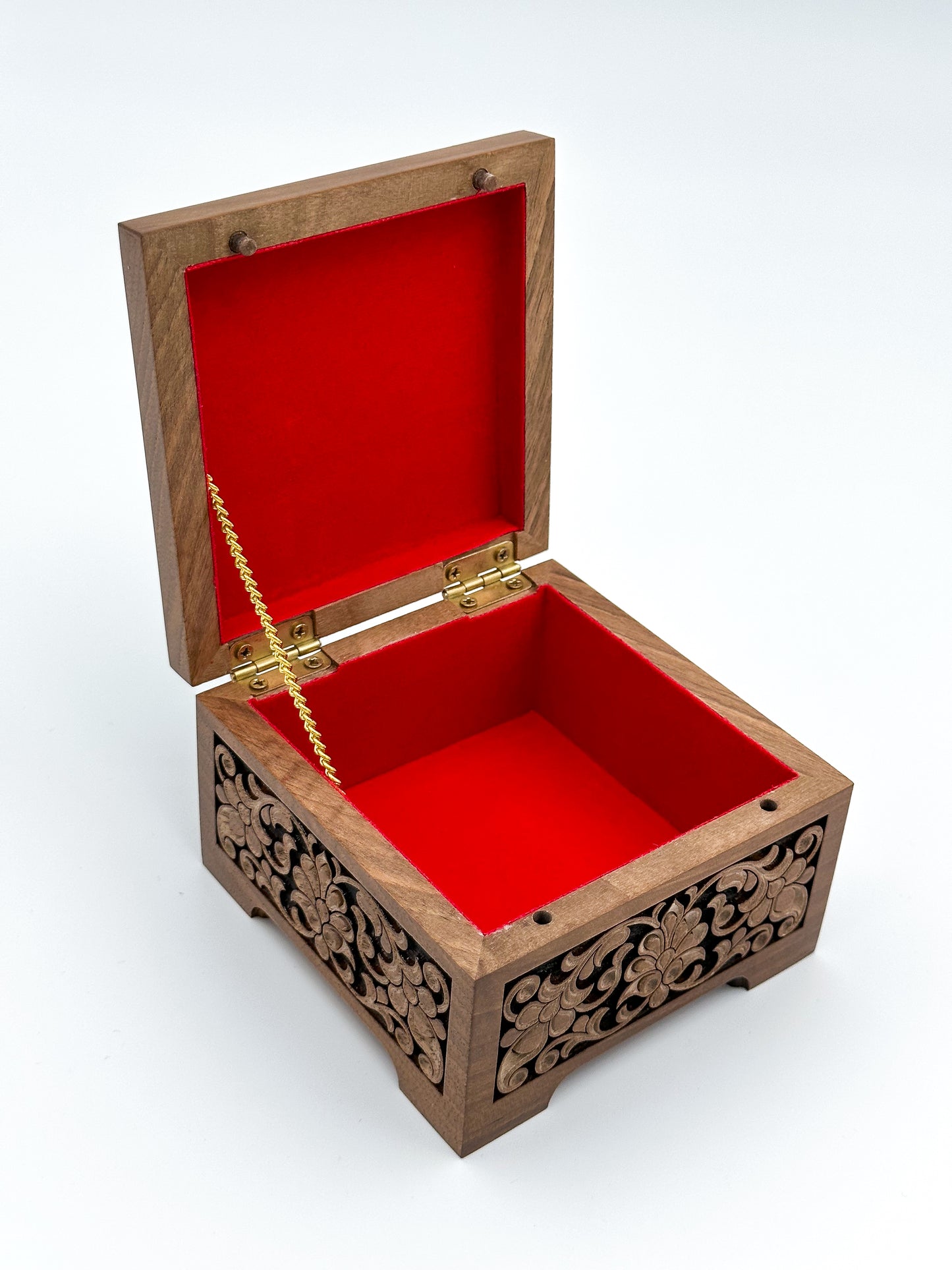 Carved Blossom Jewelry Box
