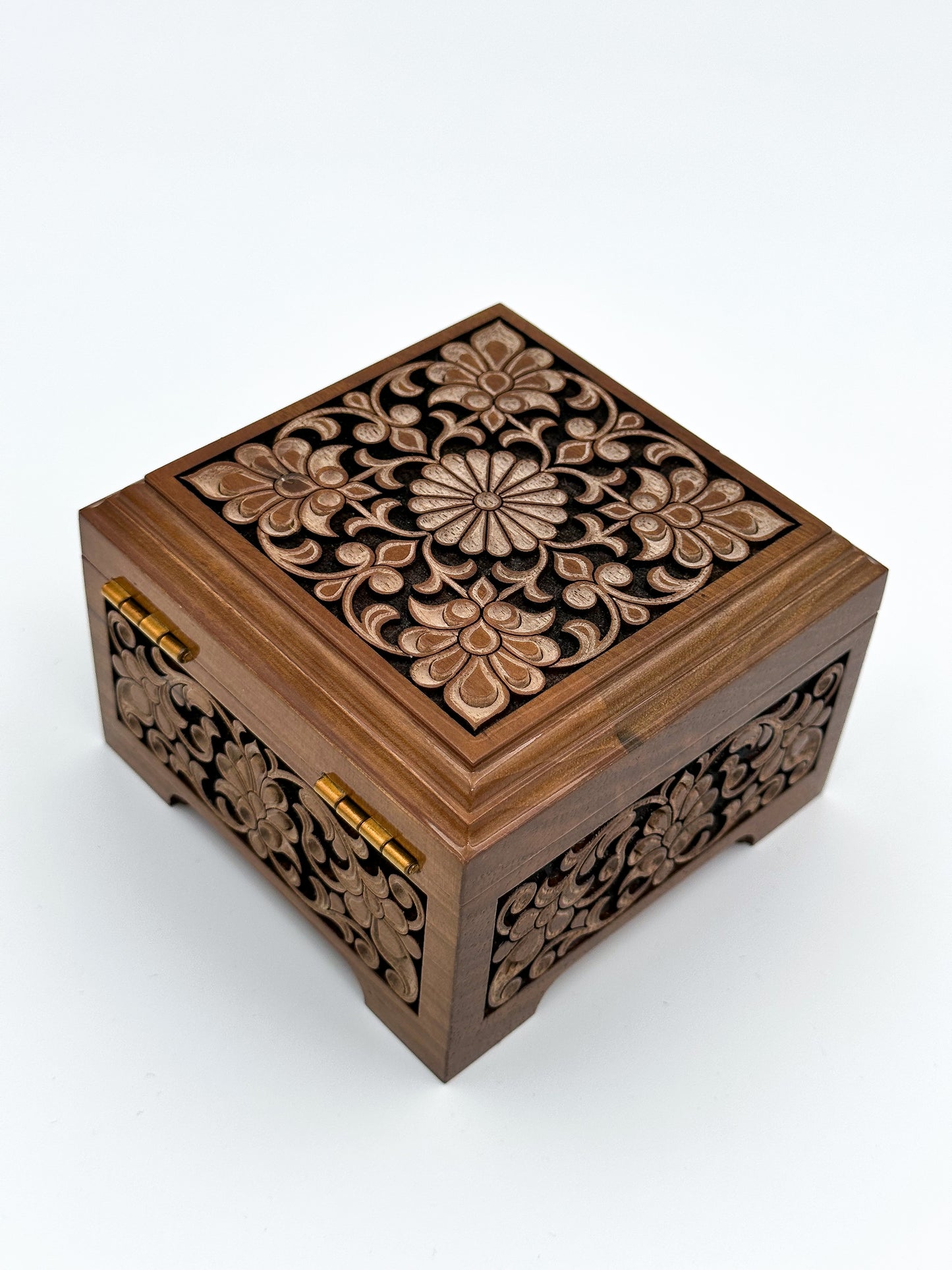 Carved Blossom Jewelry Box