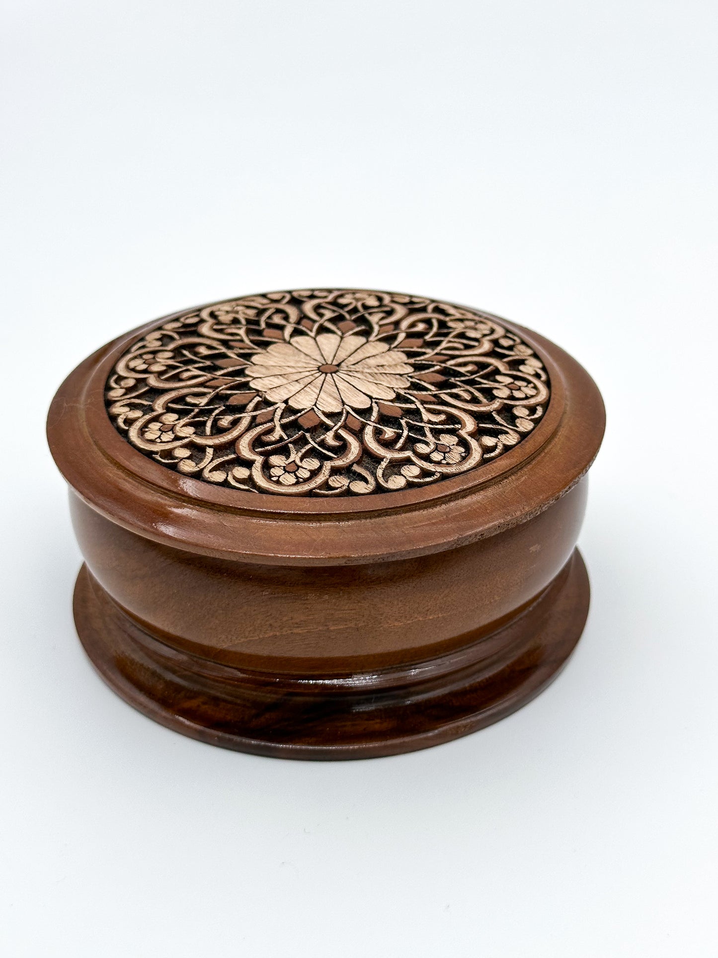 The Floral Elegance Wooden Small Jewelry Box