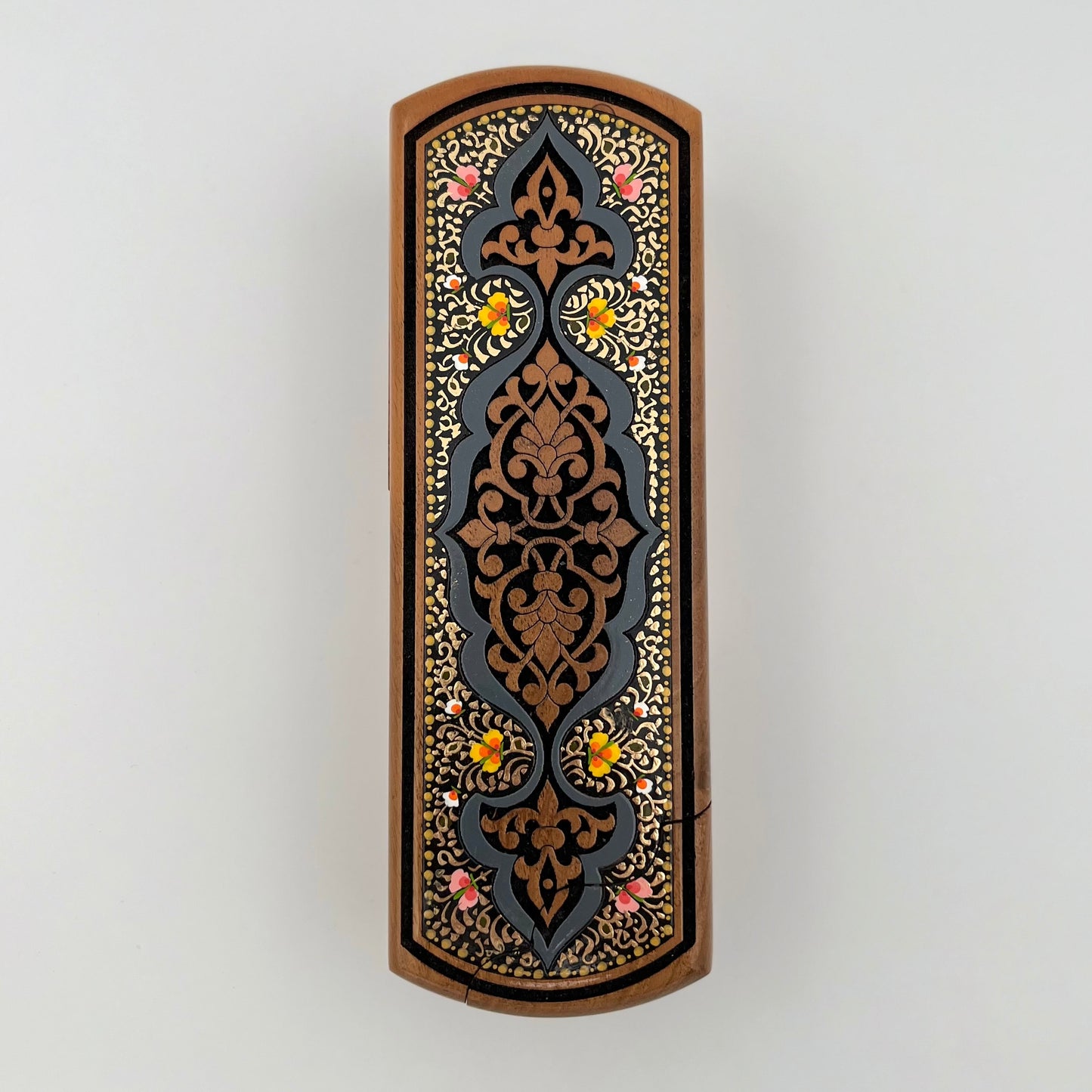Hand-Colored Pink and Yellow Blossoms Pen Case