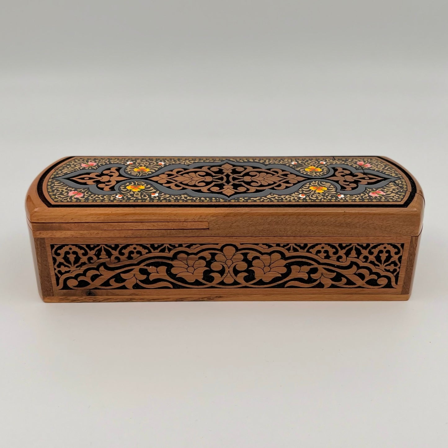 Hand-Colored Pink and Yellow Blossoms Pen Case